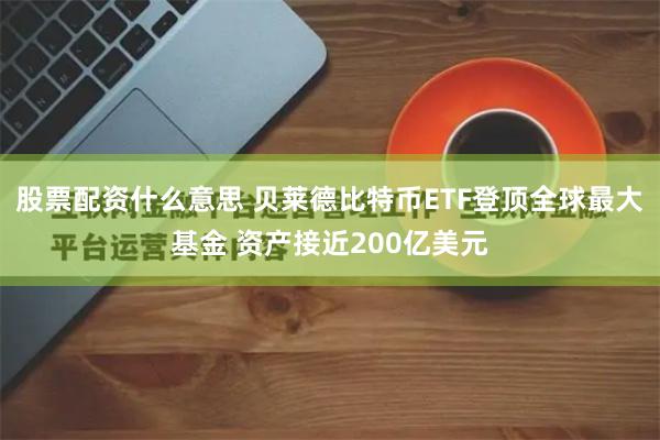 股票配资什么意思 贝莱德比特币ETF登顶全球最大基金 资产接近200亿美元