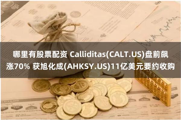 哪里有股票配资 Calliditas(CALT.US)盘前飙涨70% 获旭化成(AHKSY.US)11亿美元要约收购